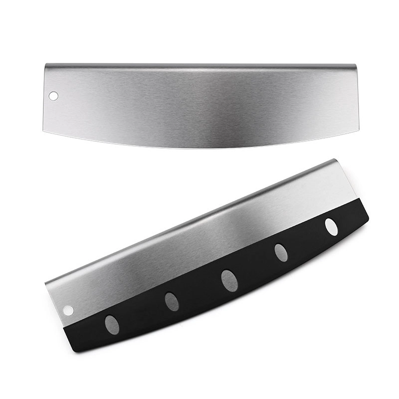 Cuchillo basculante cortador de pizza de acero inoxidable con tapa
