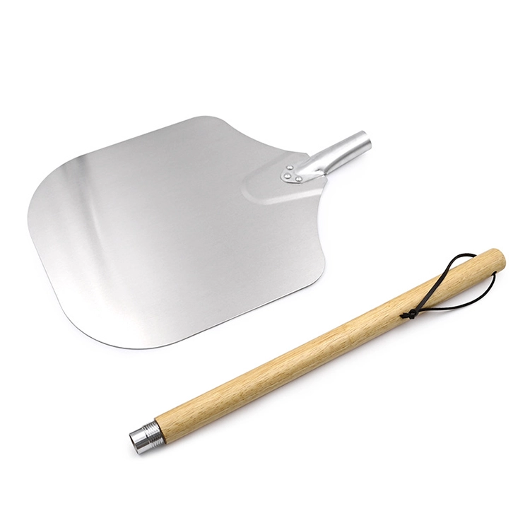 China Long Wooden Handle Aluminum Pizza Peel Pizza Oven Shovel manufacturer