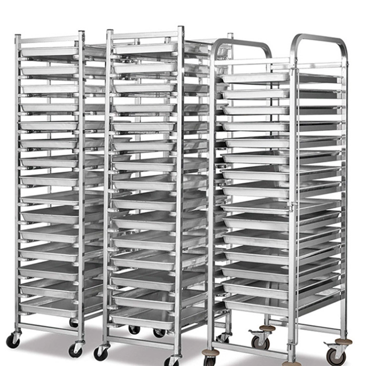 China Commercial Bakery Trolley with Bread Baking Trays Pans manufacturer
