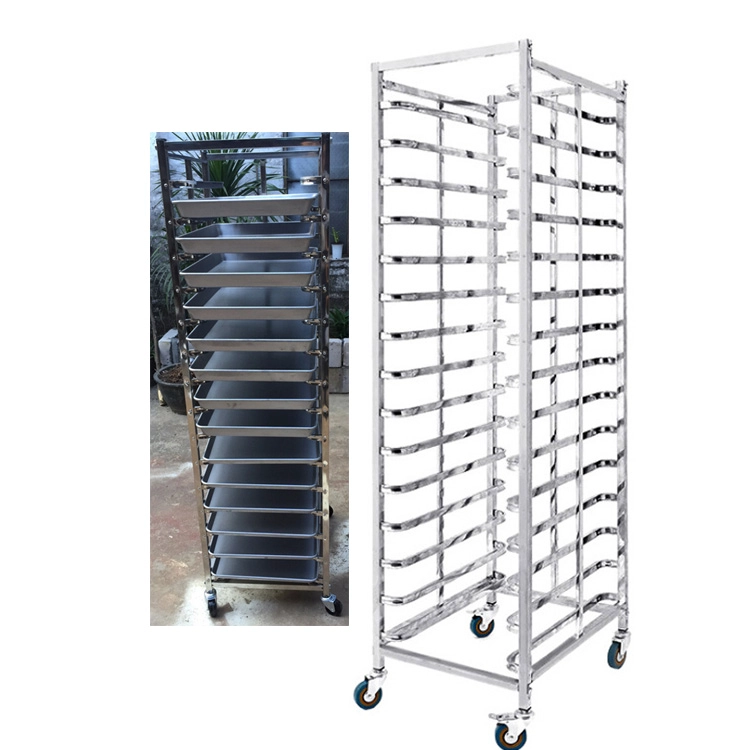 Commercial Bakery Trolley with Bread Baking Trays Pans