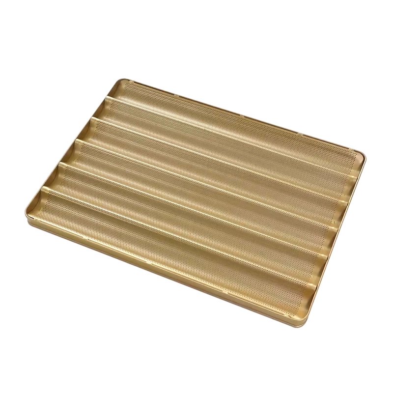 China Custom Non Stick Aluminum Baguette Loaf Pan French Bread Tray manufacturer
