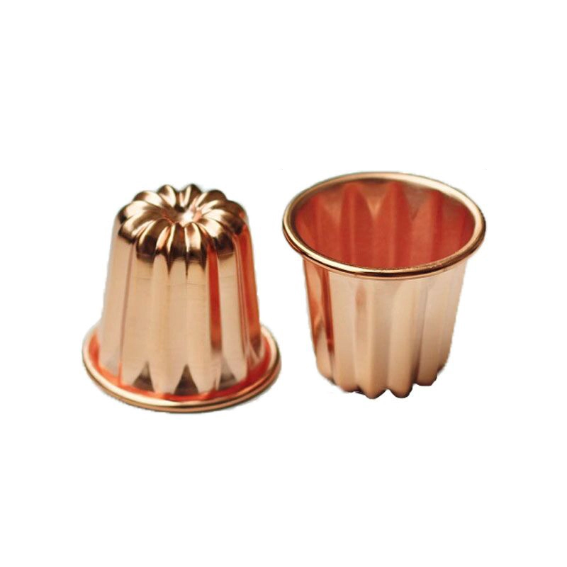 Rote Kupfer Canele Form Mini -Kuchenform Backdose