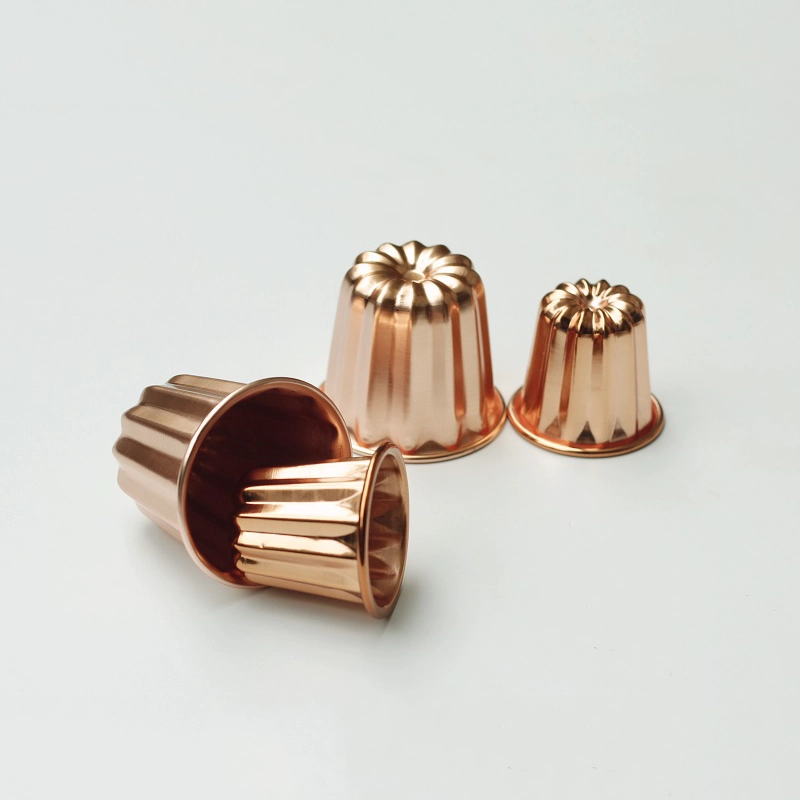 Rote Kupfer Canele Form Mini -Kuchenform Backdose