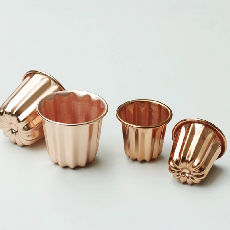 Rote Kupfer Canele Form Mini -Kuchenform Backdose