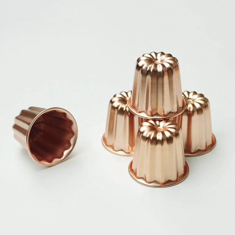 Rote Kupfer Canele Form Mini -Kuchenform Backdose