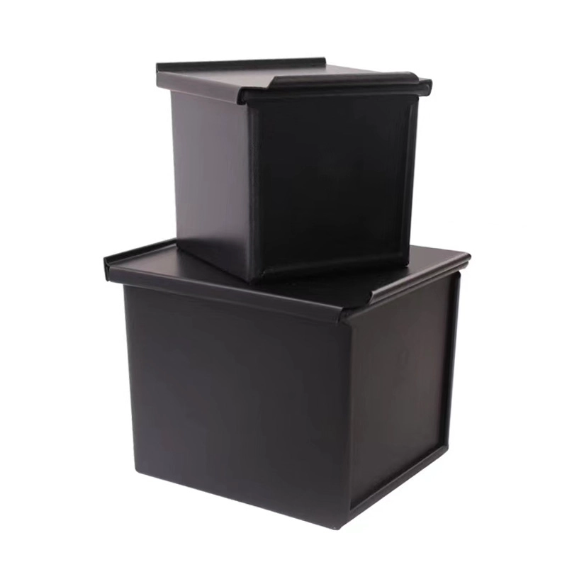 China Aluminum Non Stick Square Bread Loaf Pan Bread Baking Tin with Lid manufacturer