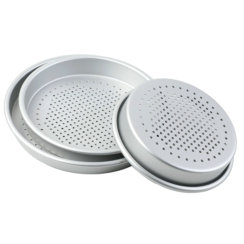 Aluminum Round Deep Perforated Crisper Pizza Baking Pan Tray