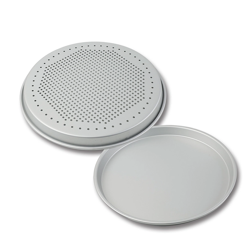 Aluminum Round Deep Perforated Crisper Pizza Baking Pan Tray