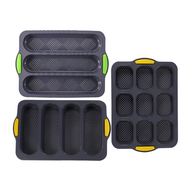 China New Material Silicone French Loaf Bread Mold Baguette Pan manufacturer