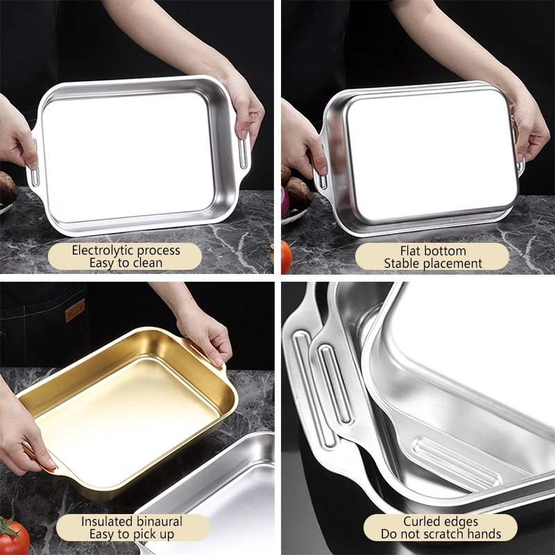 Rectangular 304 Stainless Steel Tray Baking Sheet Pan with Rack - COPY - tipev0