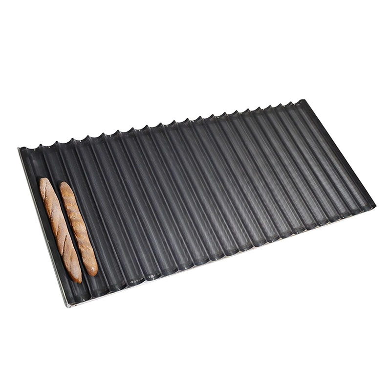 21 Flutes Perforated Aluminum French Stick Tray
