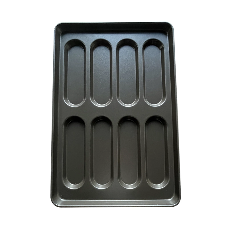 Forma de pão para cachorro-quente com 8 moldes em aço aluminizado