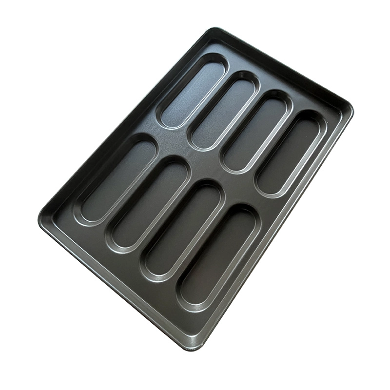 Forma de pão para cachorro-quente com 8 moldes em aço aluminizado