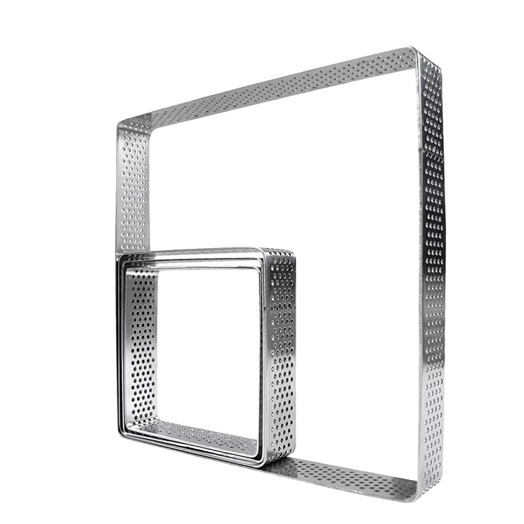 Square Stainless Steel Perforated Tart Rings