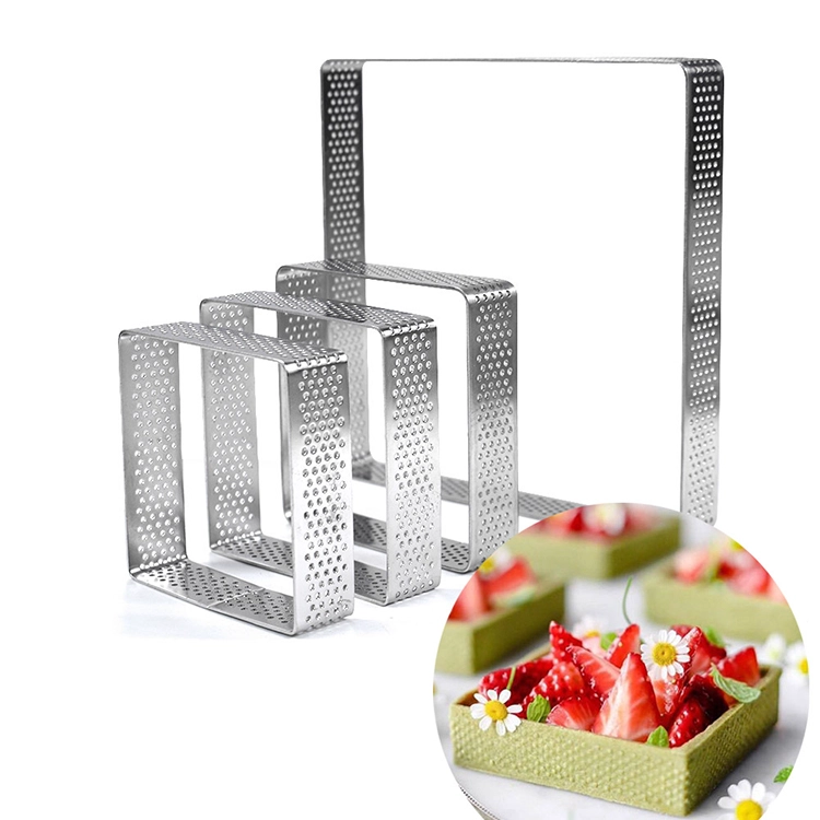 Square Stainless Steel Perforated Tart Rings