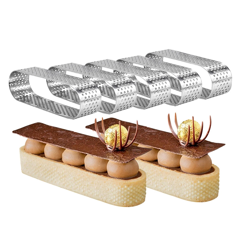 Anéis de torta ovais perfurados em aço inoxidável