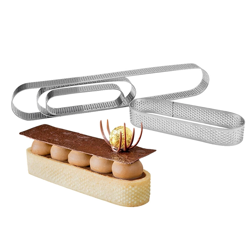 Anéis de torta ovais perfurados em aço inoxidável