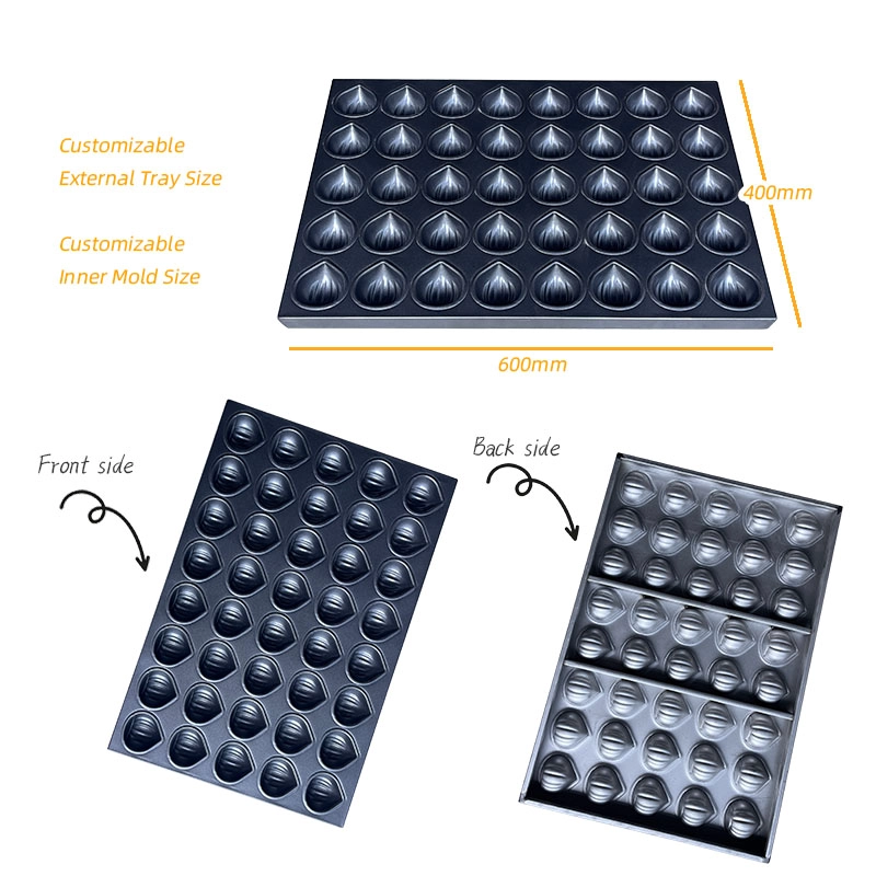 Bandeja para moldes para hornear con forma de castaña de 40 cavidades