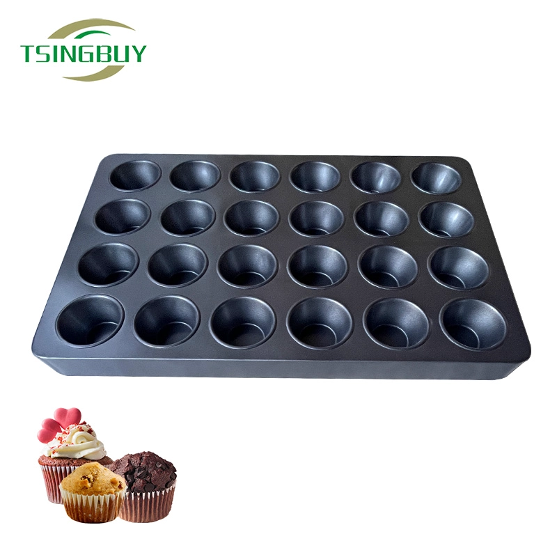 Tsina Komersyal na Non Stick 24-Cavity Round Cupcake Pan Manufacturer