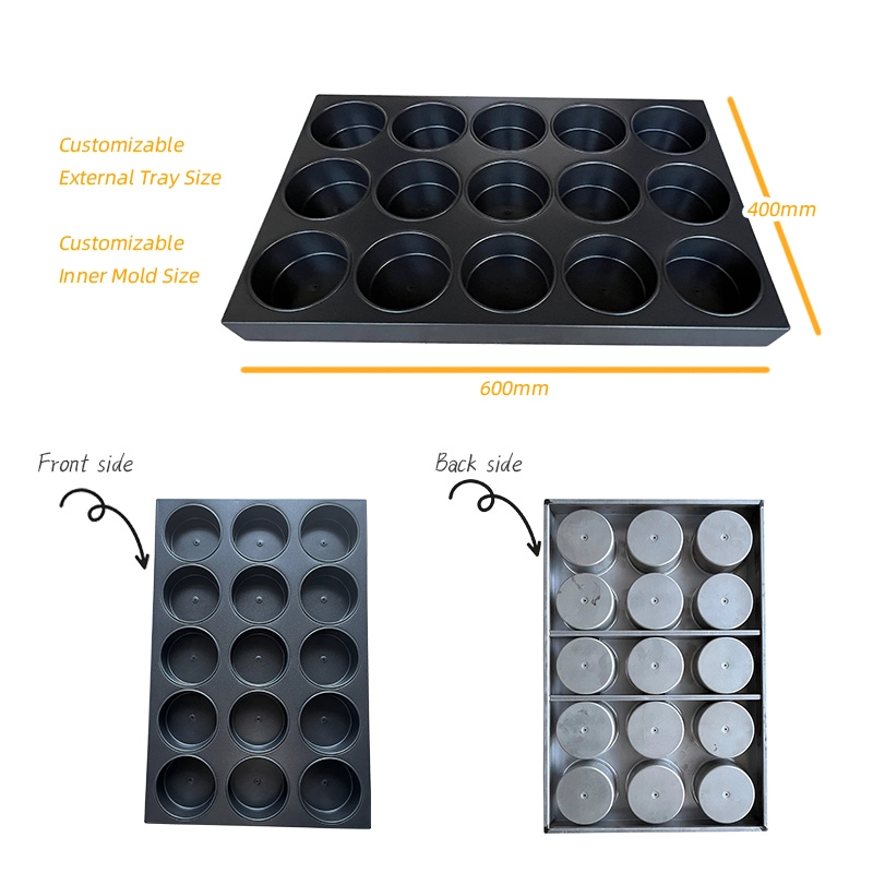Runde Brot-, Cupcake- und Muffin-Backform mit 15 Formen