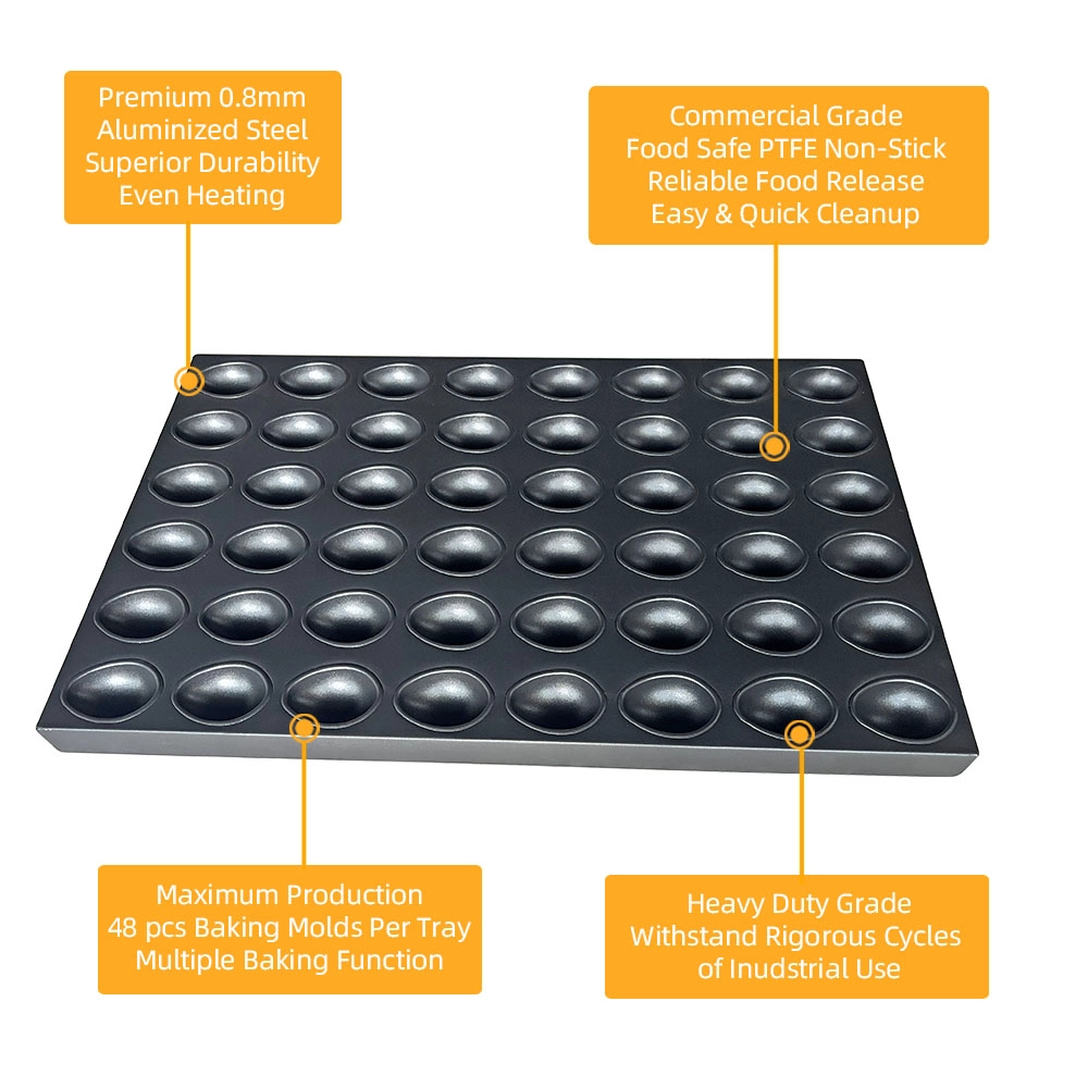 Moldes para hornear con forma de huevo de 48 cavidades Bandeja para hornear Bandeja para hornear