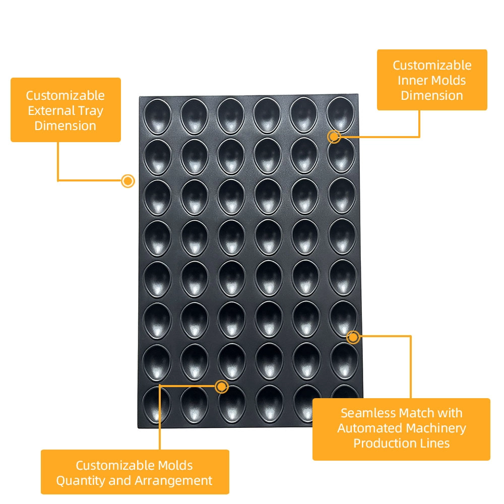 Moldes para hornear con forma de huevo de 48 cavidades Bandeja para hornear Bandeja para hornear