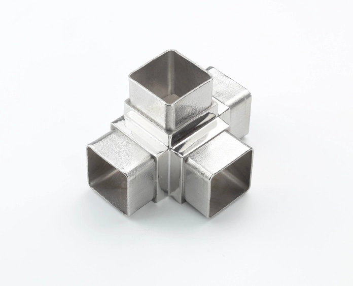 304 Connettore a tubo quadrato a 4 vie in acciaio inox 40 * 40mm