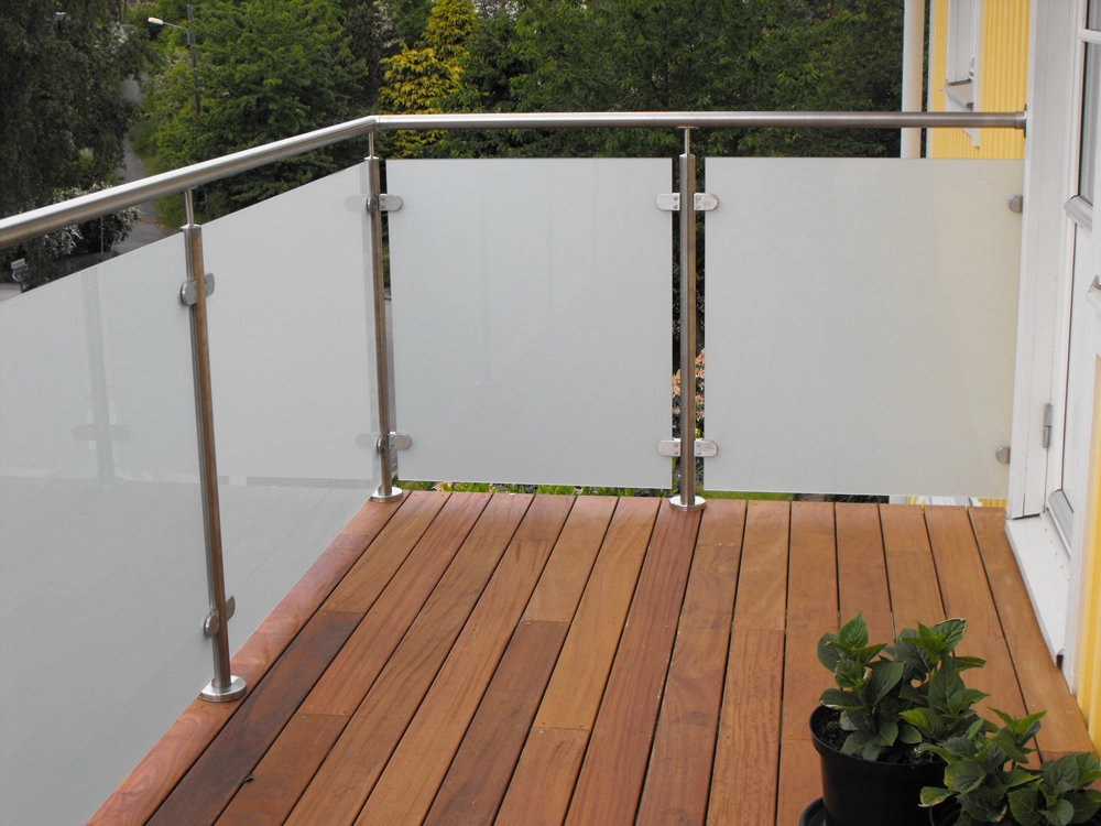 50.8mm round glass balustrade post handrail stainless steel balcony railing