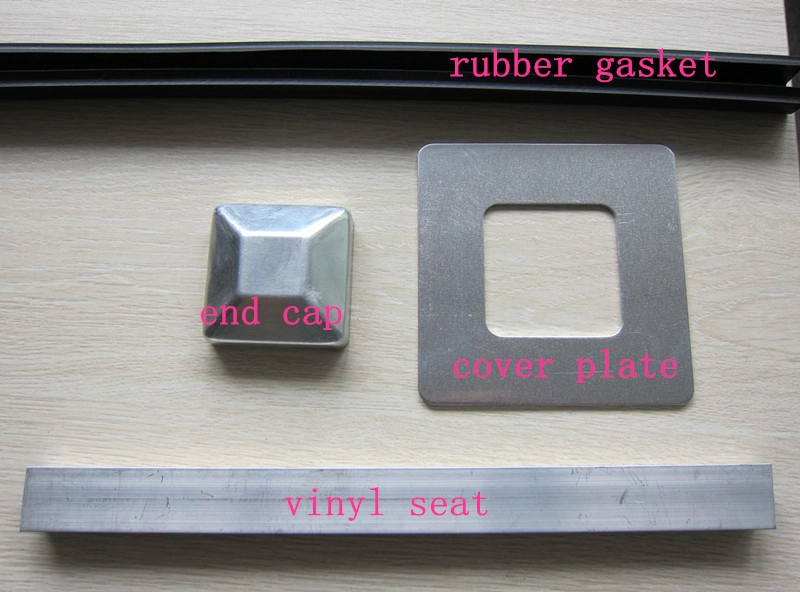 Capuchon d’extrémité en aluminium profil et la couverture de base pour les postes de balustrade en aluminium rondes et carrées 50x50mm