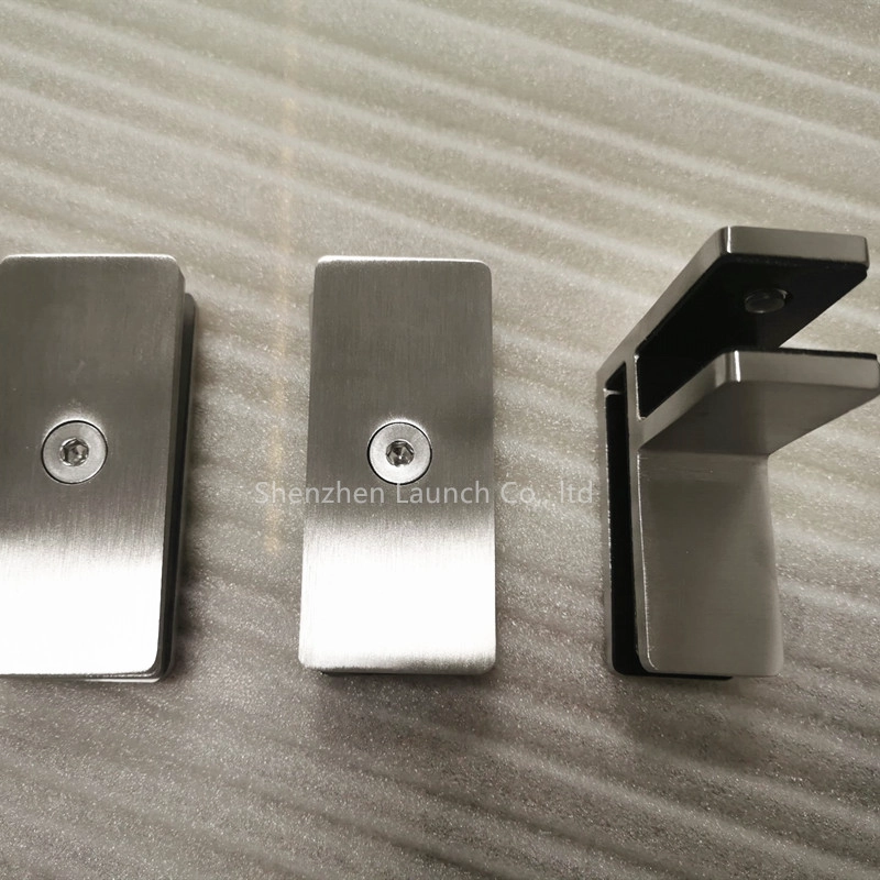 Brushed Square Style 90 Degree Glass to Glass Clamp