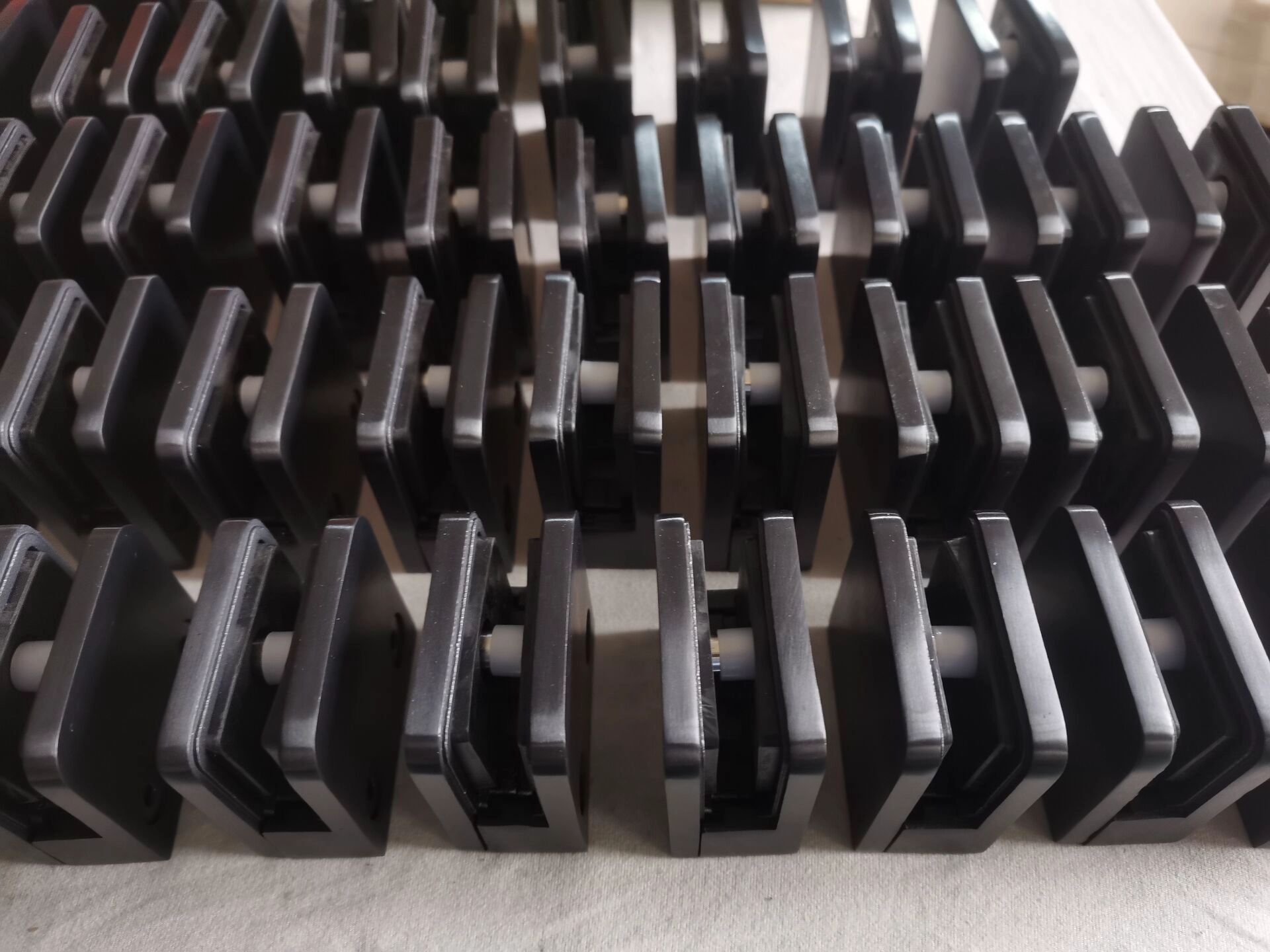 Brushed Stainless Steel Flat Base Square Design Glass Railing Clamp for 3/8" and 1/2" Glass