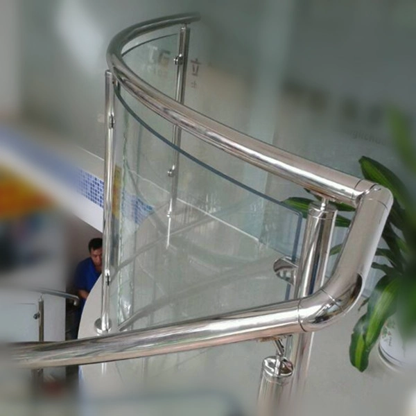 China stainless steel 316 handrail post with tempered glass panel filled in for stair