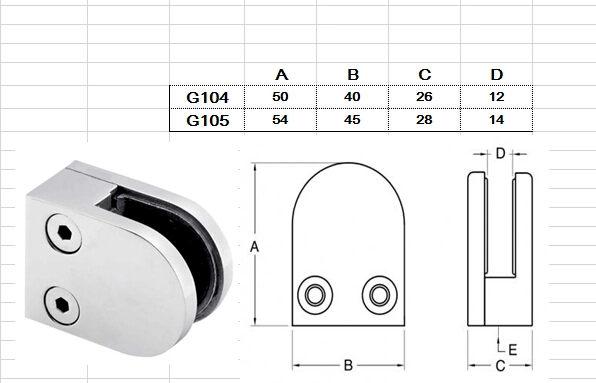 D shape glass clamp for baluster pipe