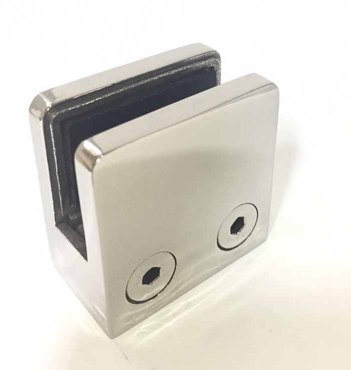 D type square glass clamp 316 stainless steel mirror polished ( model G102)