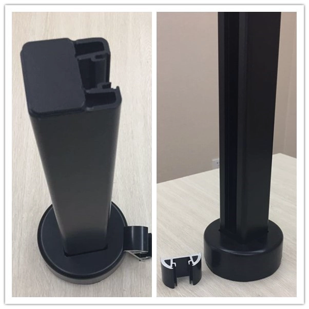 Extruded profiles 6063 T5 1200mm high aluminum balustrade post for semi frameless modern balcony
