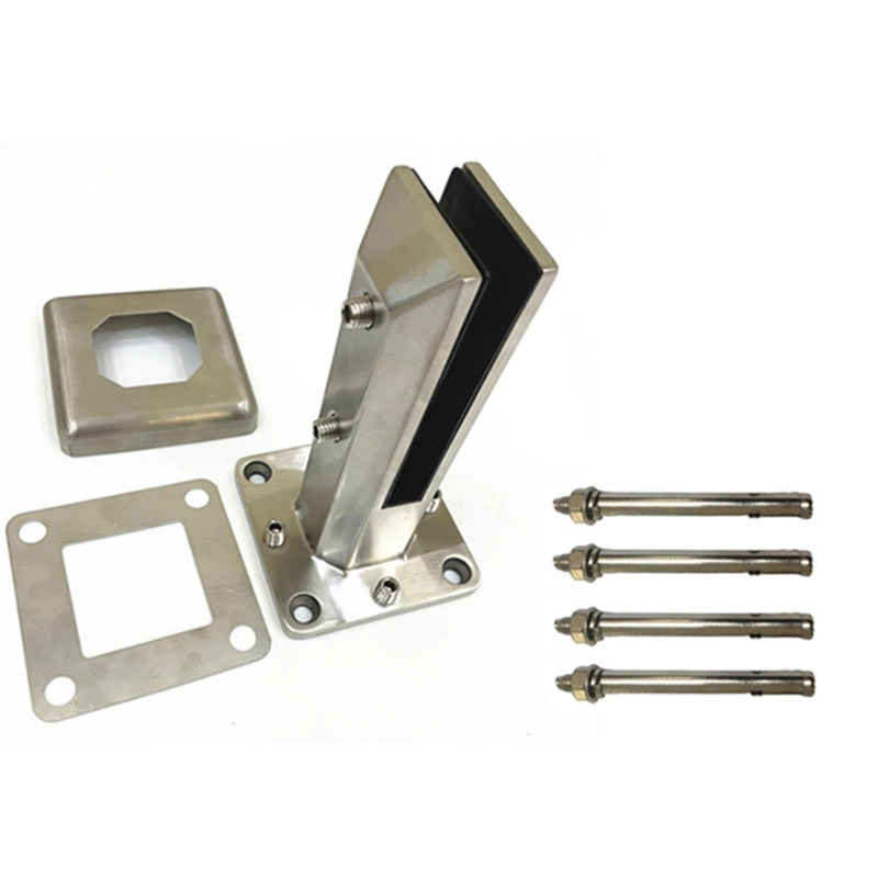 Morsetto spigot in vetro regolabile in acciaio inox montato per pavimentazione