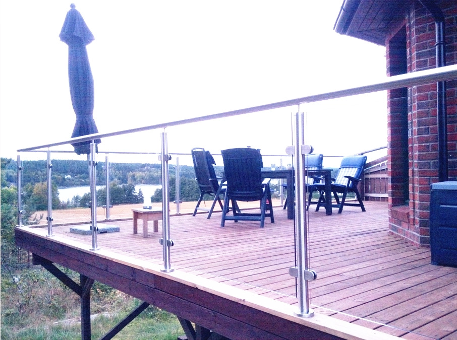 Glass Railing Diameter 50.8mm Stainless Steel Balustrade Handrail Post