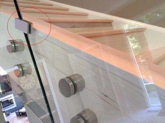 Glass Railing Hardware Square Glass to Glass Holder Clamp