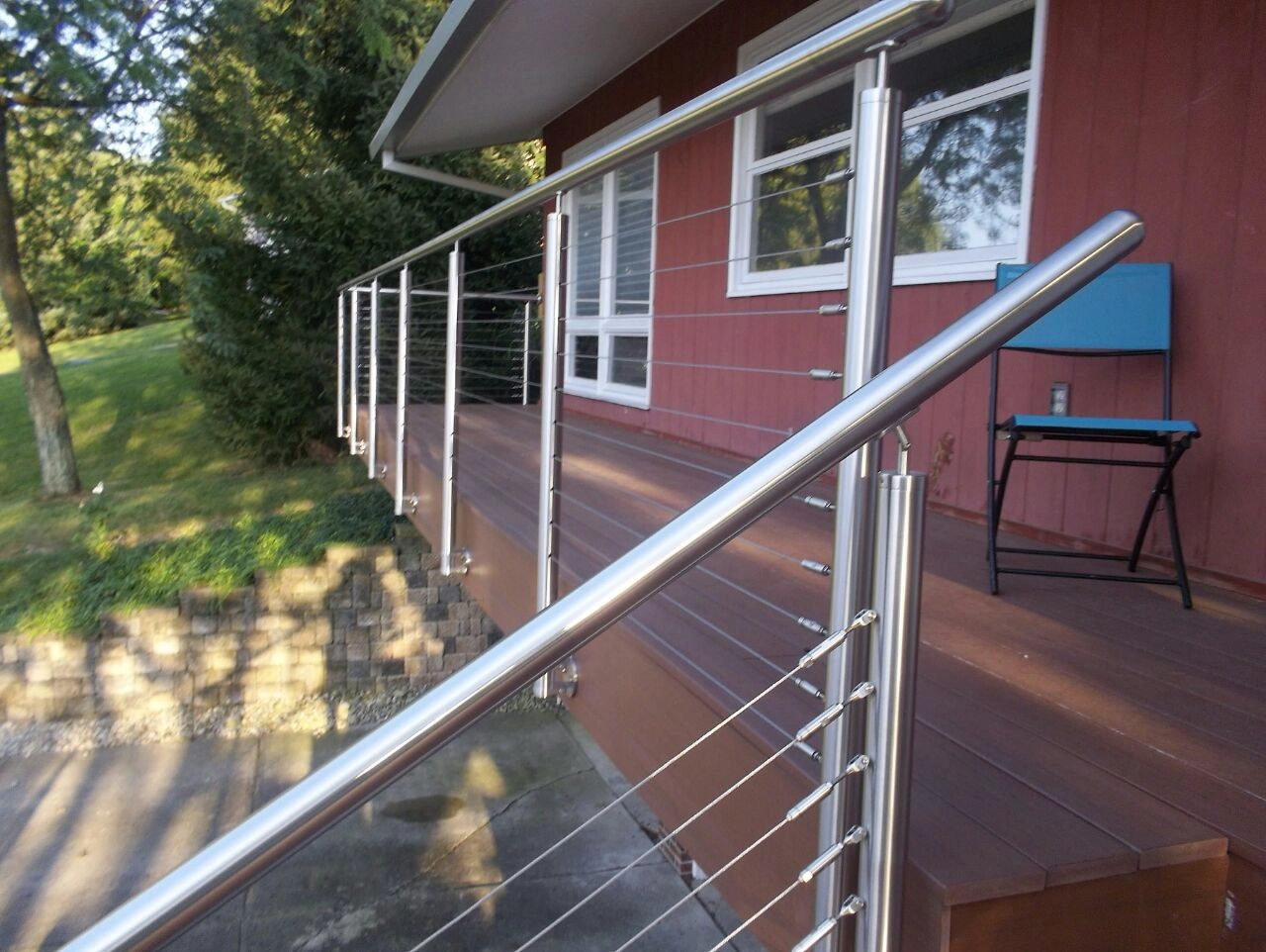 Edelstahl-Veranda-Balkon-Treppenhaus-Kabelgeländer-Drahtseilgeländer