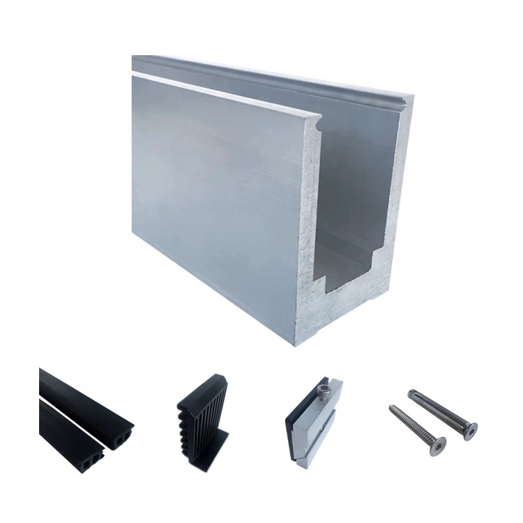 Hot Sale Aluminum U Channel Base Frameless Glass Railing For Indoor And Outdoor