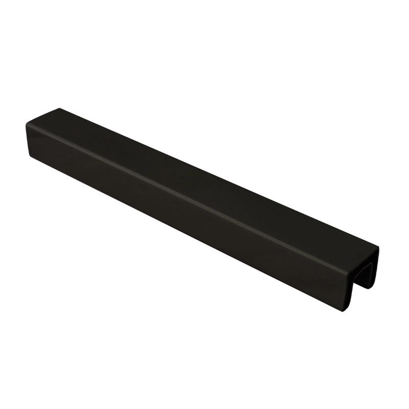 Revestimento de pó preto mate trilho de tampa quadrada pequena 21x25mm