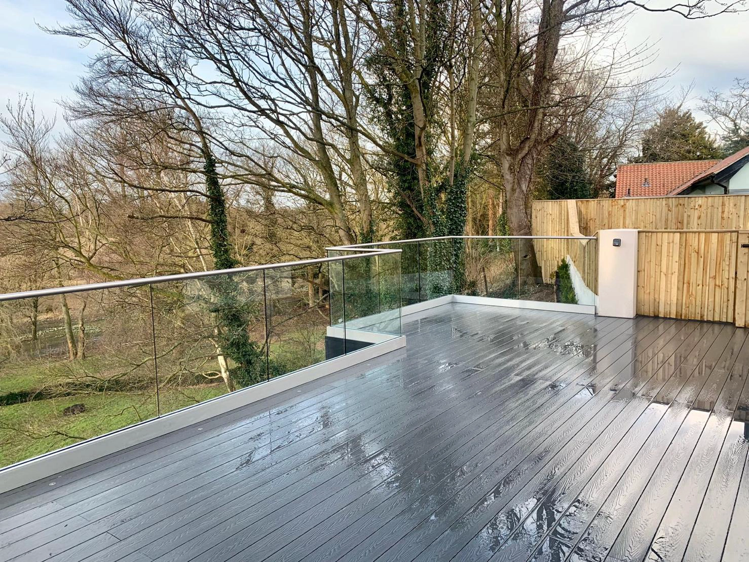 Out Door Deck Balcony Railing Stainless Steel Glass Balustrades Handrails