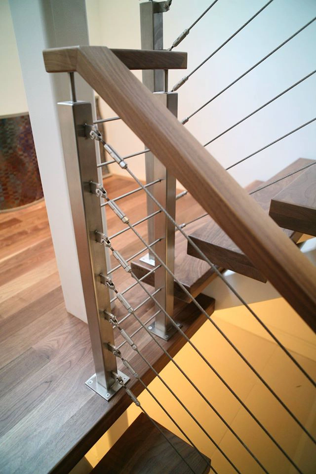 Outdoor custom made steel cable railing tensioner