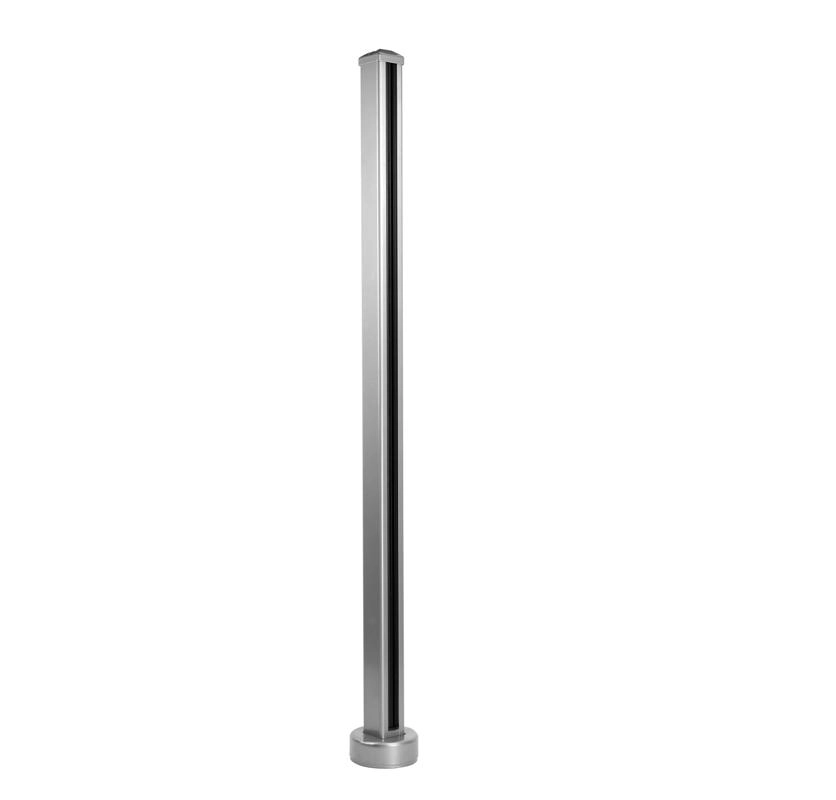 Buiten gebruik 6063 T5 1100mm hoge glazen railing aluminiumpalen voor modern balkon railing ontwerp