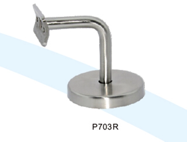 Supports muraux P703R avec base en inox et plaque incurvée pour tube rond