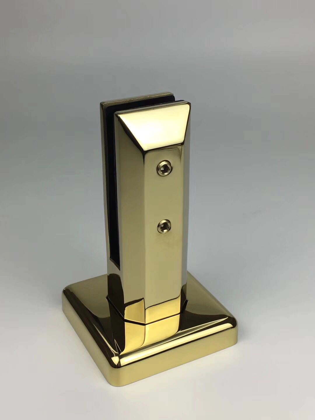 Polished Gold finish Glass Clamps, Gold Color Glass Railing Spigots