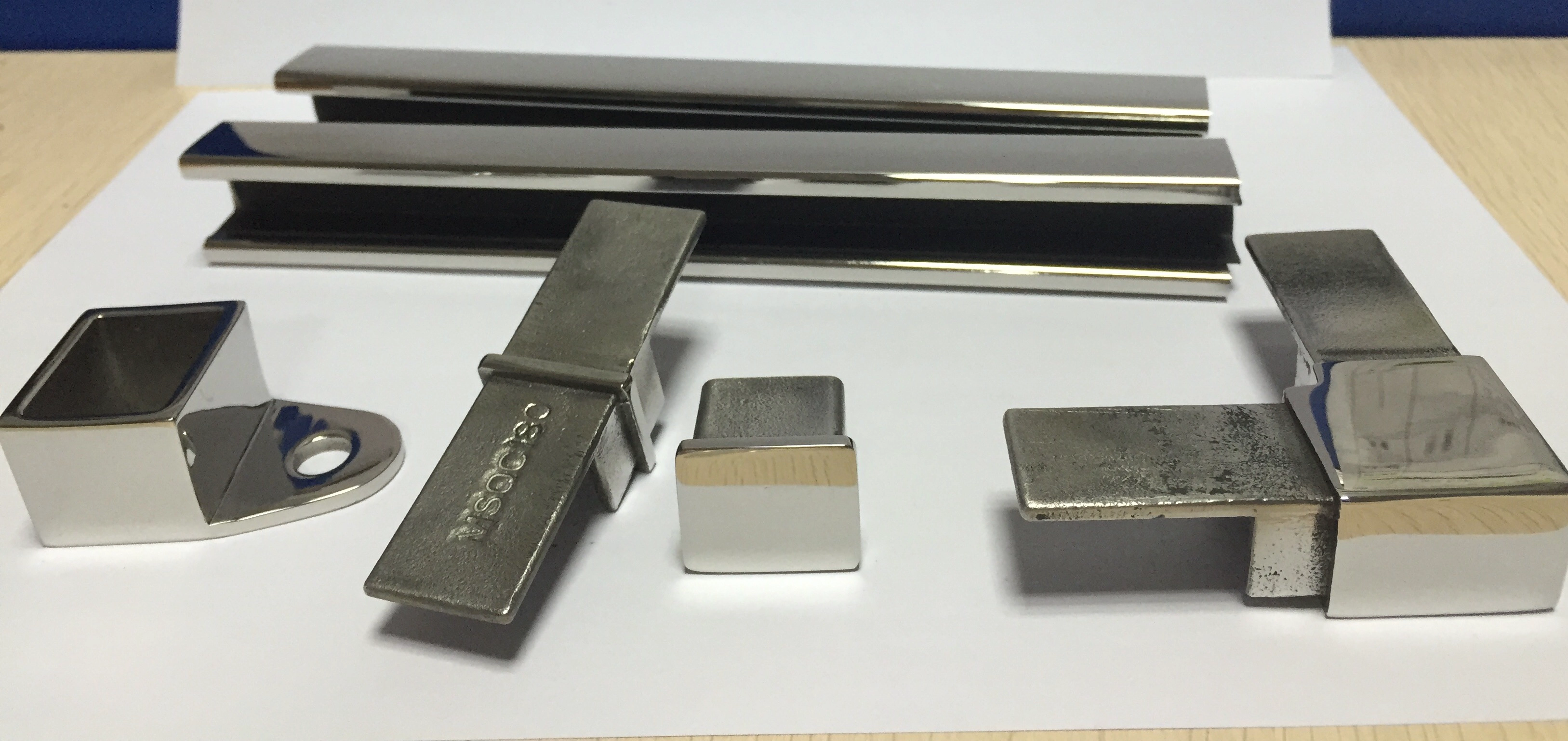 SS316L square 25x20mm, 8K polished slimline handrail and fittings