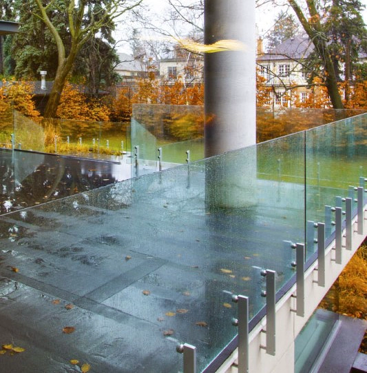 Side Mount Mini Post Shameless Railing, Post Mount Glass Guards