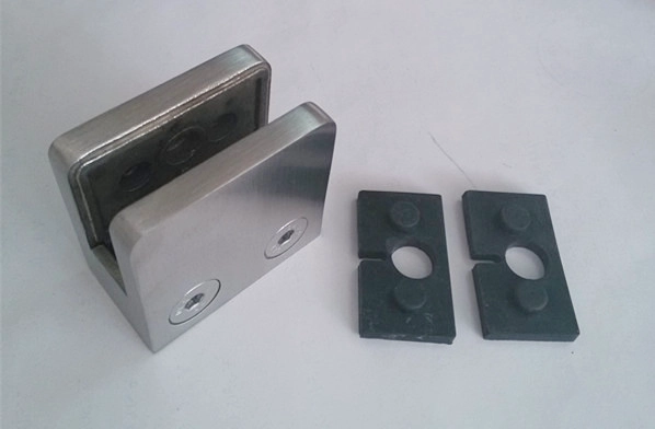 Square Glass Clamps with Flat back stainless steel 316 for Use With Square Tubing or Other Flat Surfaces