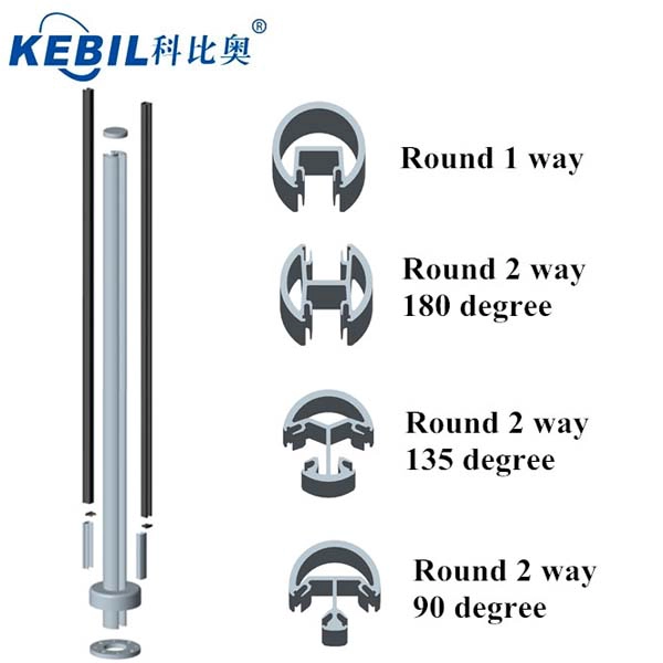 Square Type and Round Type Aluminum Post and Fittings Balustrade for Deck,Balcony and Pool Fence Aluminum Glass Railing System